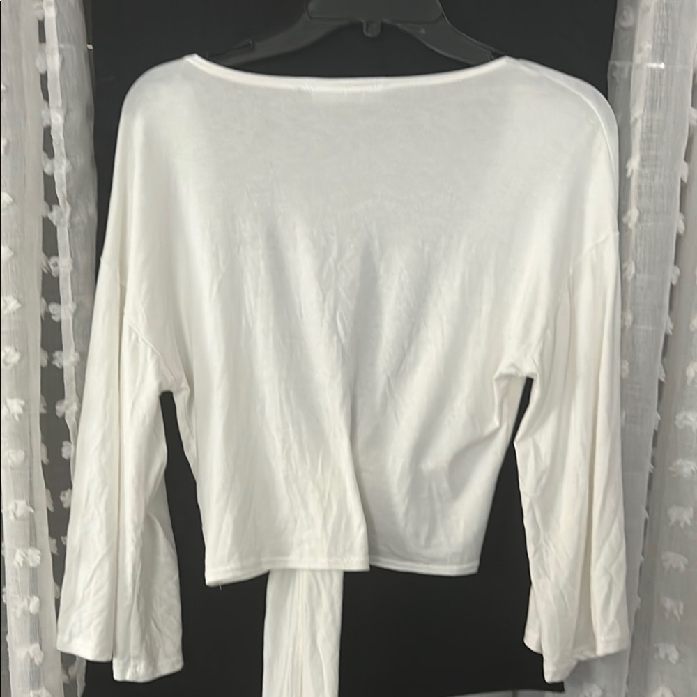 White Tie-Front Cardigan - Picture 4 of 4